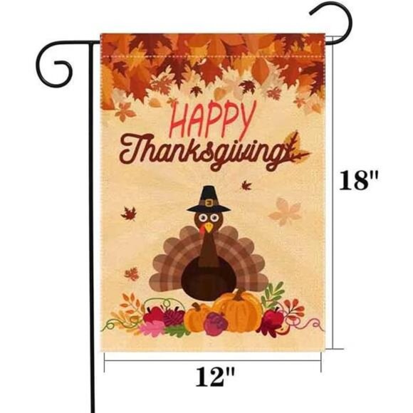 Fall Thanksgiving Small Garden Flag 12x18 Inch Vertical Double Sided - Picture 3 of 8